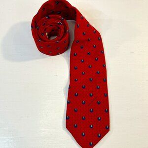 Balenciaga Paris Men's Red Blue Polka Dot Vintage Neck Tie - Good condition!